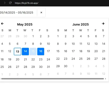 Customizable React Date Range Selector with TypeScript