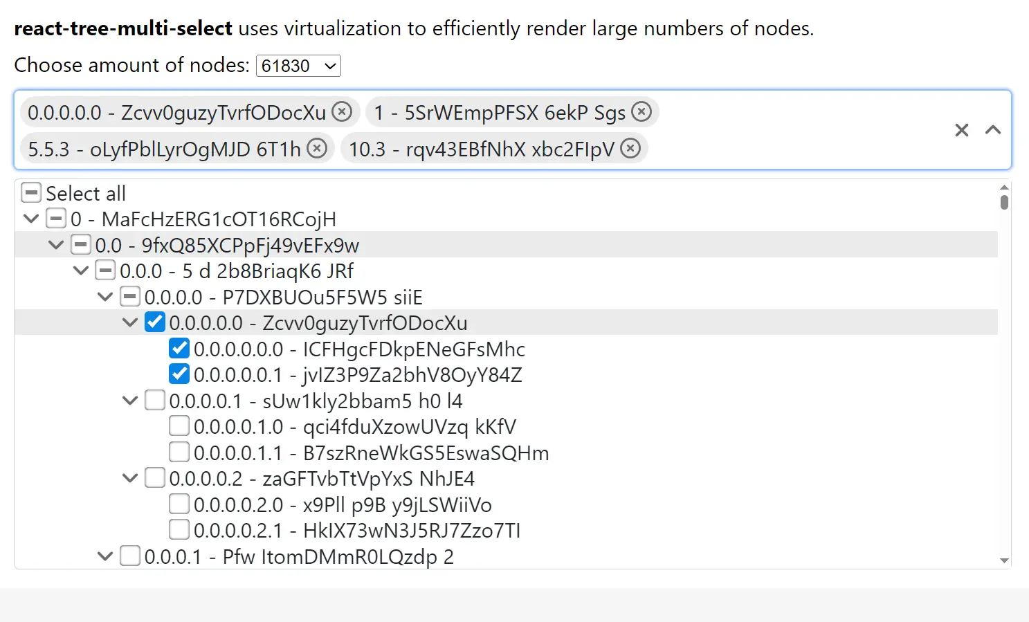 React Tree Multi Select Component for Hierarchical Data