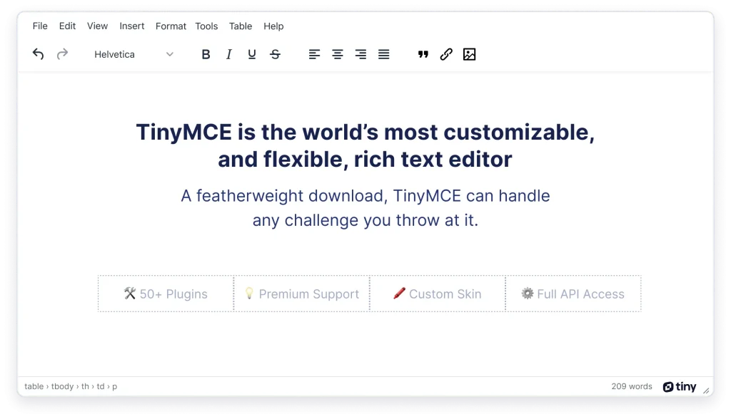 Tinymce Editor