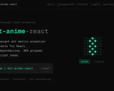 Lightweight Dot Matrix Animation Components – dot-anime-react
