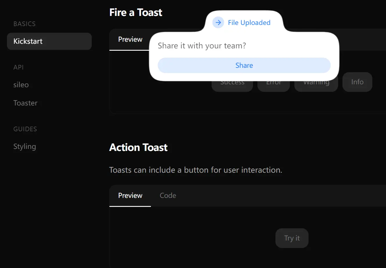 React Toast Notifications with SVG Morphing Effects