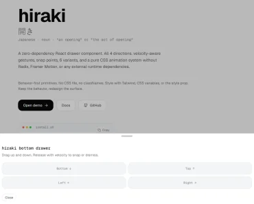 React Bottom Sheet and Off-Canvas Drawer Component – Hiraki React Bottom Sheet and Off-Canvas Drawer Component – Hiraki