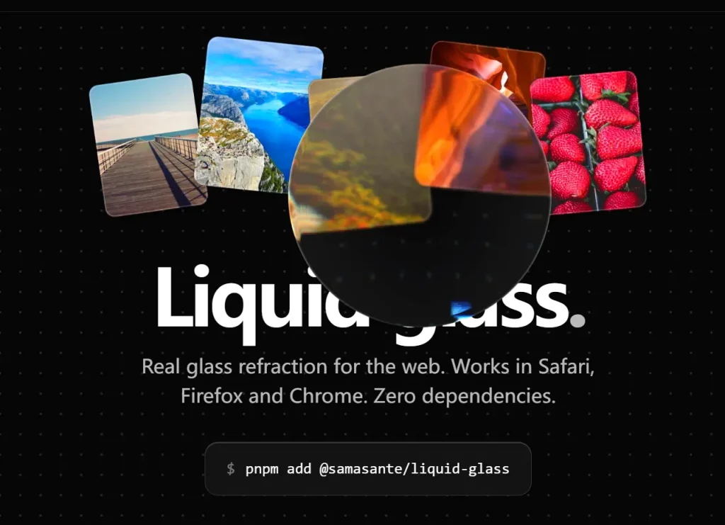 React Liquid Glass Component for Interactive UI Effects