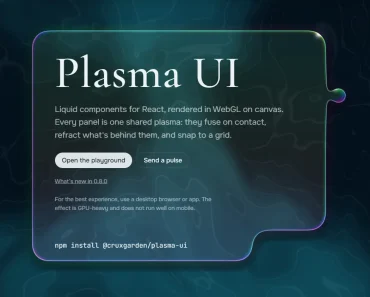 Plasma UI: WebGL Liquid Panels for React Workspaces Plasma UI: WebGL Liquid Panels for React Workspaces